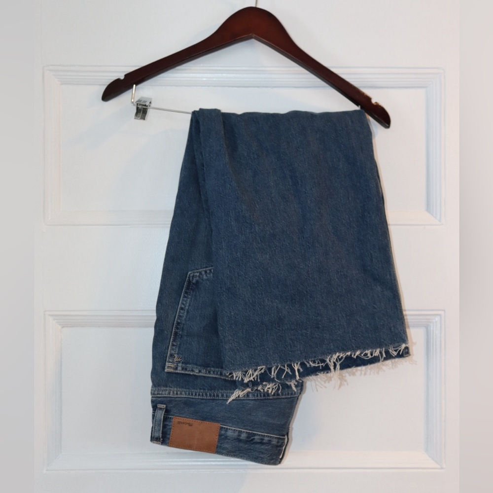 Madewell Frayed Hem Blue Denim Jeans
